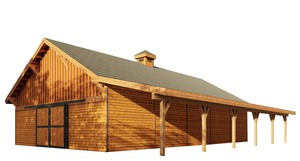 Columbia Barn Kit Gable Horse Barn Kit Dc Structures