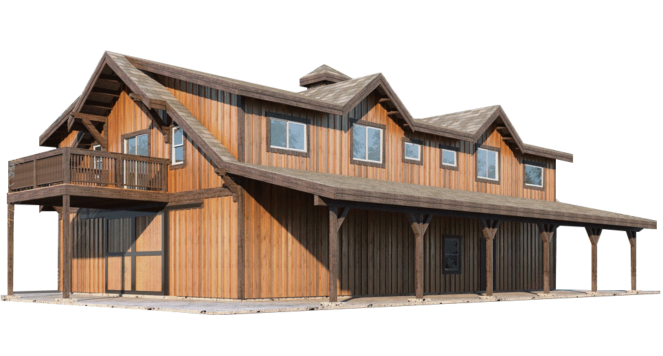 Oakridge Apartment Barn Kit 60' Barn Home Kit DC Structures