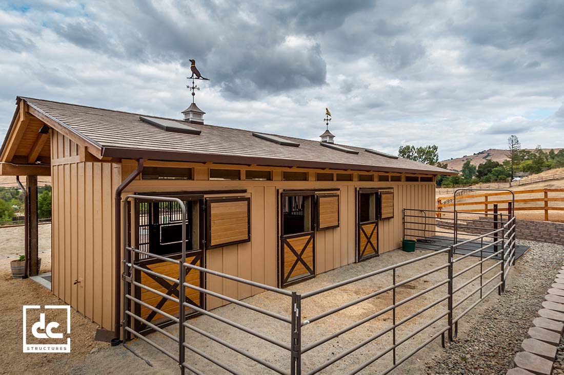 Pendleton Barn Kit - Shed Row Horse Barn Kit - DC Structures