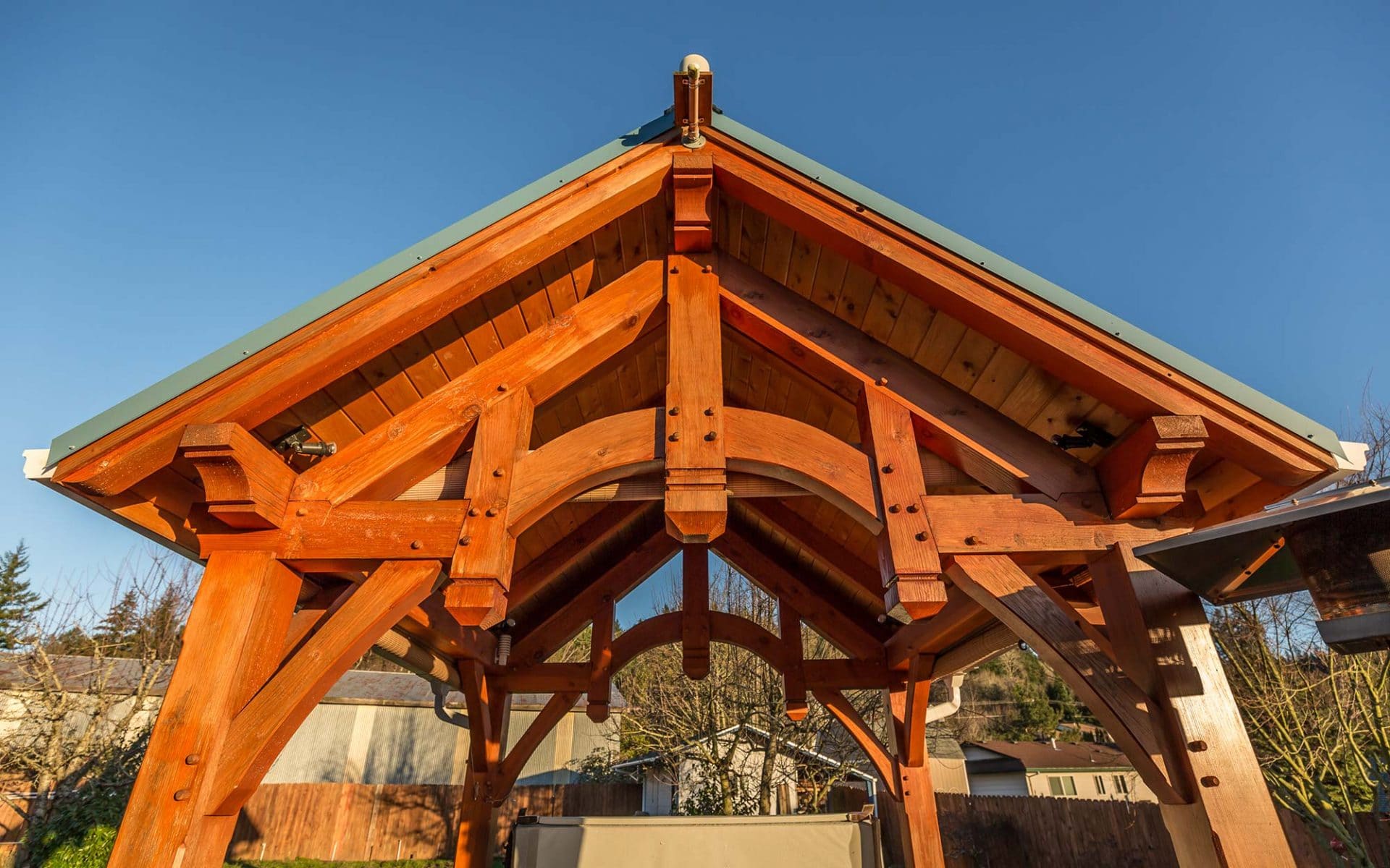 Summit Timber Frame Pavilion Kit - Hammerbeam Trusses - DC ... on Timber Frame Pavilion Kits Prices id=65212