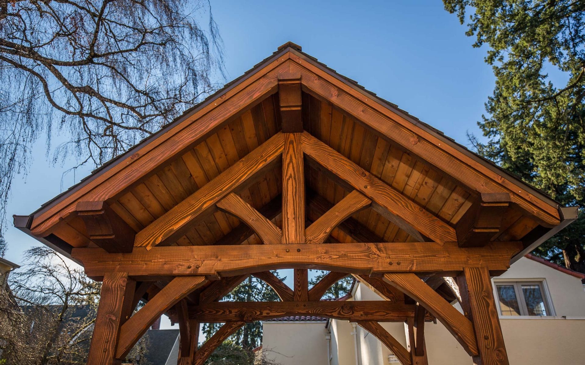 Timberline Timber Frame Pavilion Kit King Post Trusses DC Structures