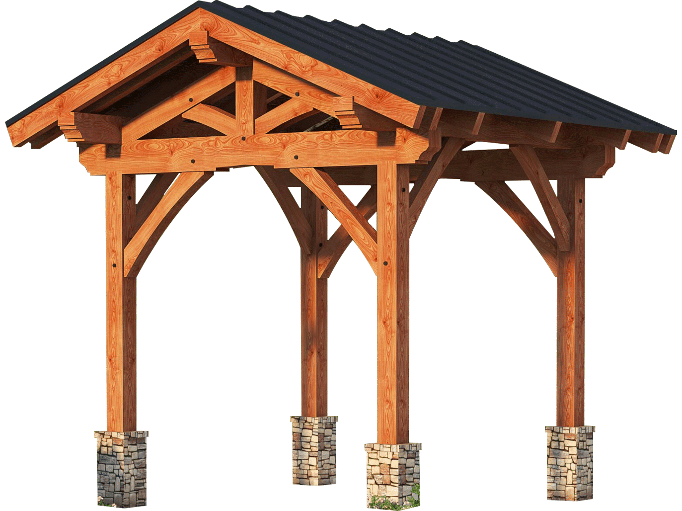 King Post Truss Pavilion Kit - Timber Frame Pavilion - DC ... on Timber Frame Pavilion Kits Prices id=70023