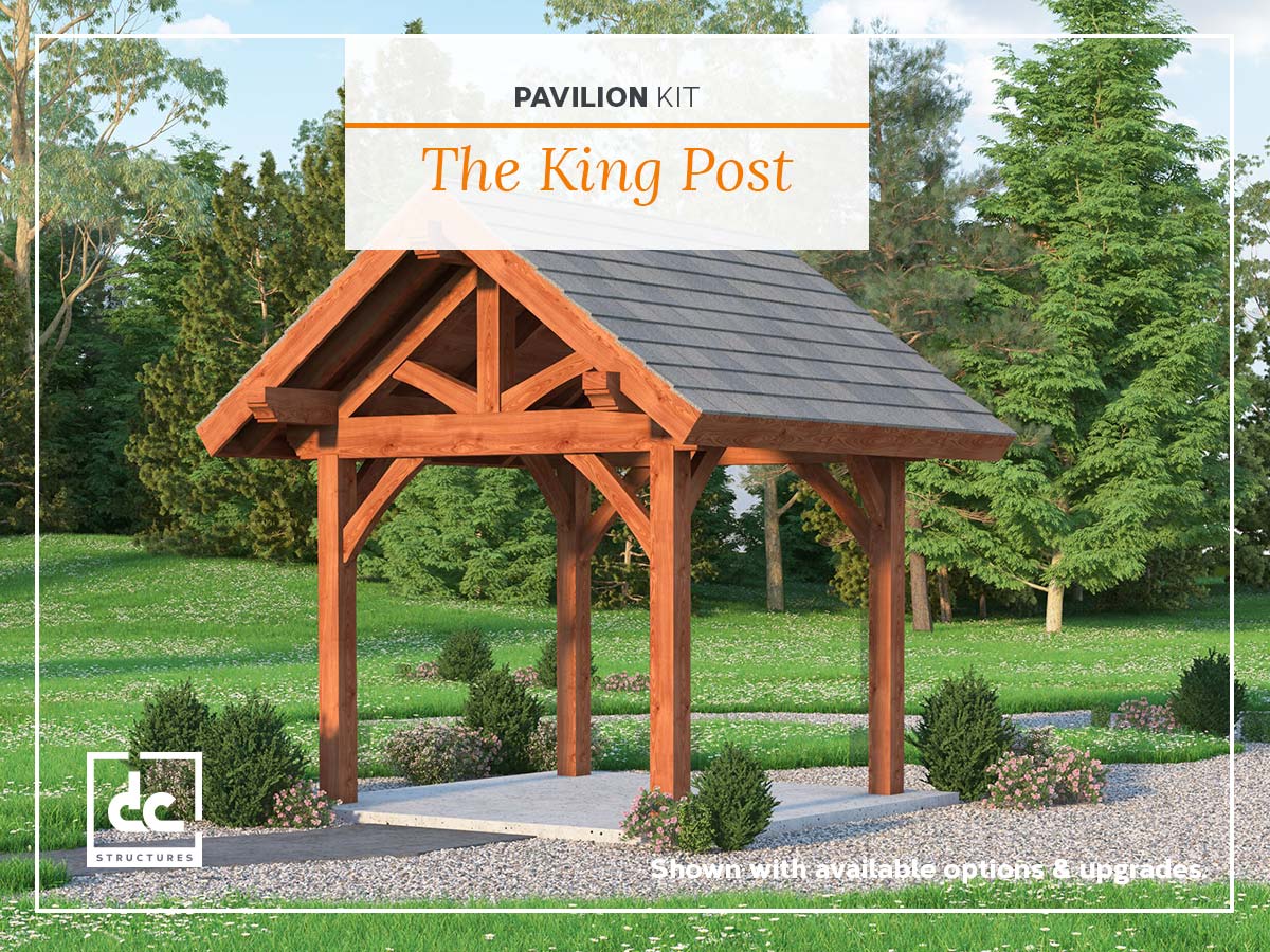 King Post Truss Pavilion Kit - Timber Frame Pavilion - DC ... on Timber Frame Pavilion Kits Prices id=15843