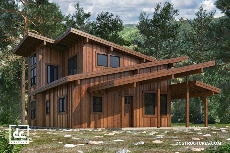 The Modern Chinook Cabin Kit - 3 Bedroom Cabin Plan - DC Structures