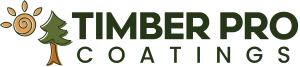 692830849fdcd9af198c9412_Timber Pro Logo (Color Light) A stylized sun and a green pine tree with bold green text reading TIMBER PRO COATINGS.